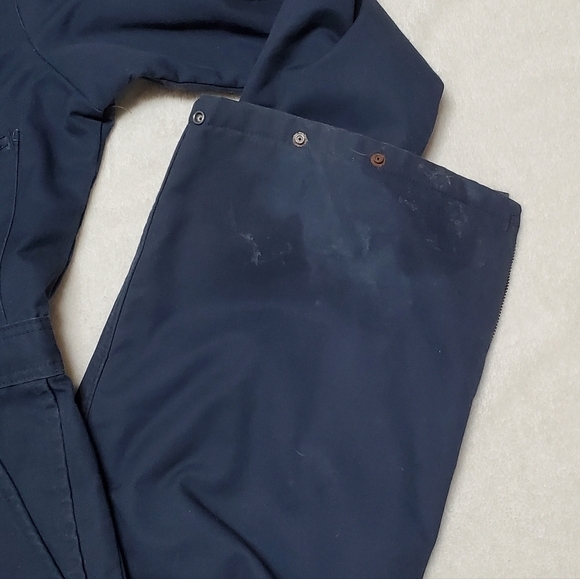 Vintage Wrangler Big Ben Navy Red Quilted Insulated Coveralls USA Made Medium - Picture 7 of 16
